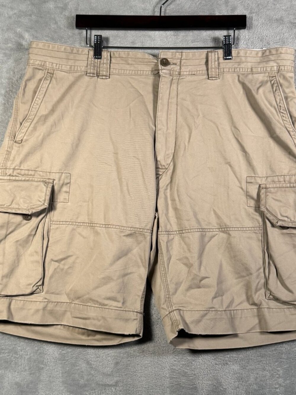 Polo Ralph Lauren Cargo Shorts Mens 42 Beige Classic Chino Cotton Flat Front